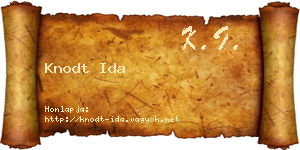 Knodt Ida névjegykártya